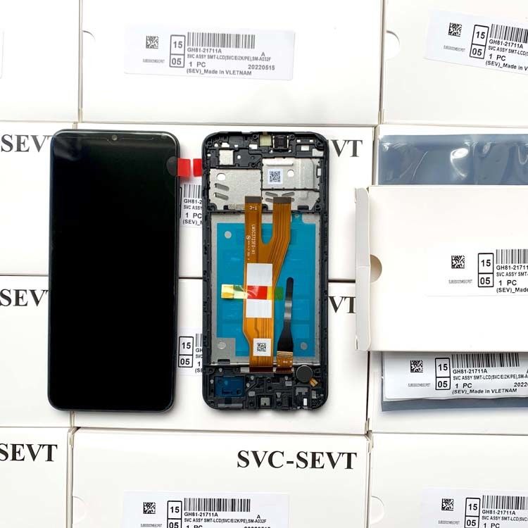 Ekran LCD z ramą dla  a03 Core Original Service Pack LCDS  A032 Mobile Pantalla