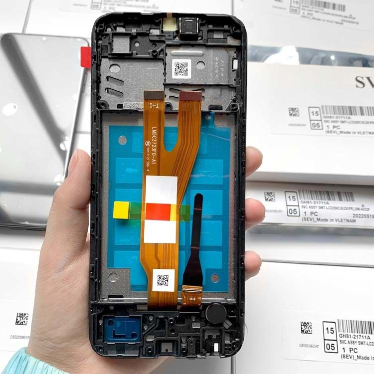 Ekran LCD z ramą dla  a03 Core Original Service Pack LCDS  A032 Mobile Pantalla