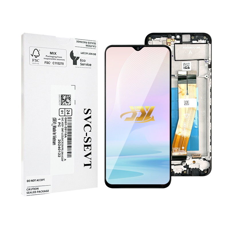 100% przetestowany QC A02S LCD zamienna Anti Static Bag Pack Czarny mobilny wyświetlacz LCD