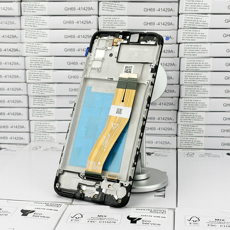 100% przetestowany QC A02S LCD zamienna Anti Static Bag Pack Czarny mobilny wyświetlacz LCD